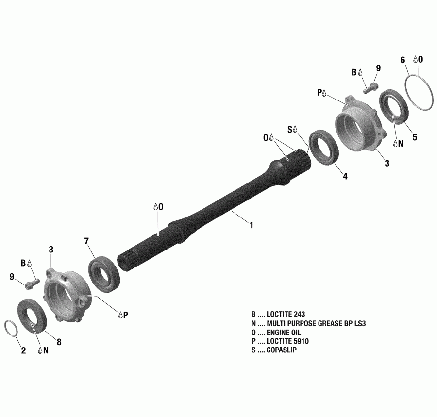   Outlander T3 MAX 1000 EFI, 2018  - Drive Shaft New T3