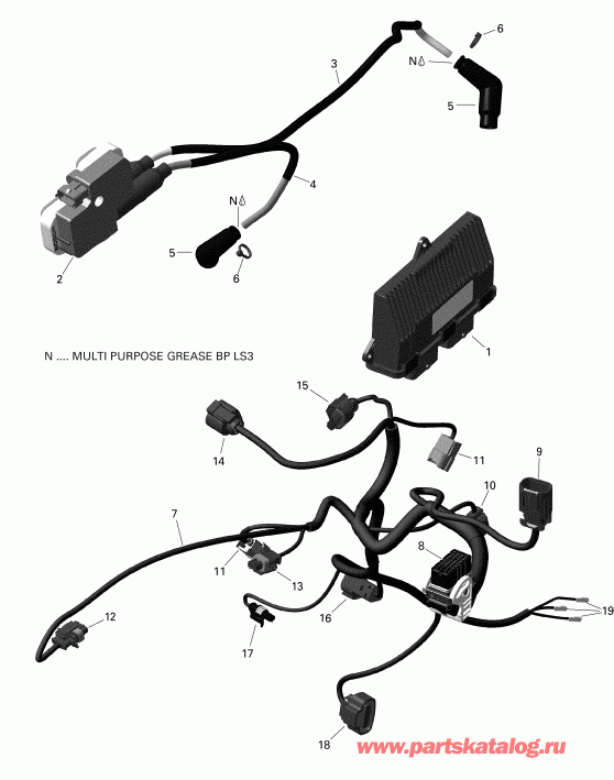  Bombardier  Outlander T3 MAX 1000 EFI, 2018 - Engine Harness And Electronic Module