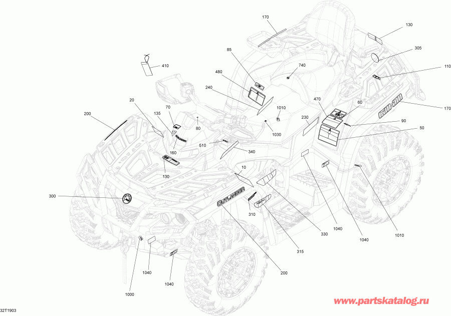 ATV   001 - Outlander 450 EFI - T3, 2019 -  Std