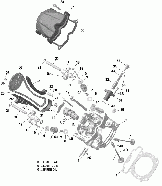 001 - Outlander 650 EFI - International - European Communities, 2019  - Cylinder Head, Front