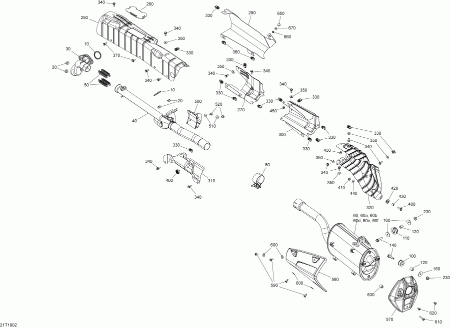  BRP 001 - Outlander 650 EFI - International - European Communities, 2019  - Exhaust Outlander 650 Efi