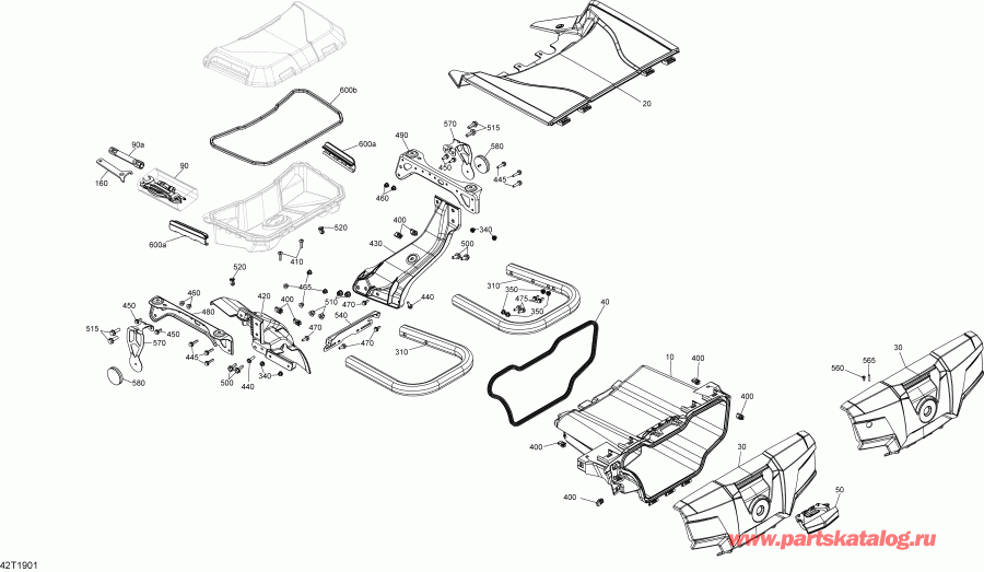 BRP ����������� 001 - Outlander 650 EFI - International - European Communities, 2019 - Rear Cargo Box Outlander 650 Efi
