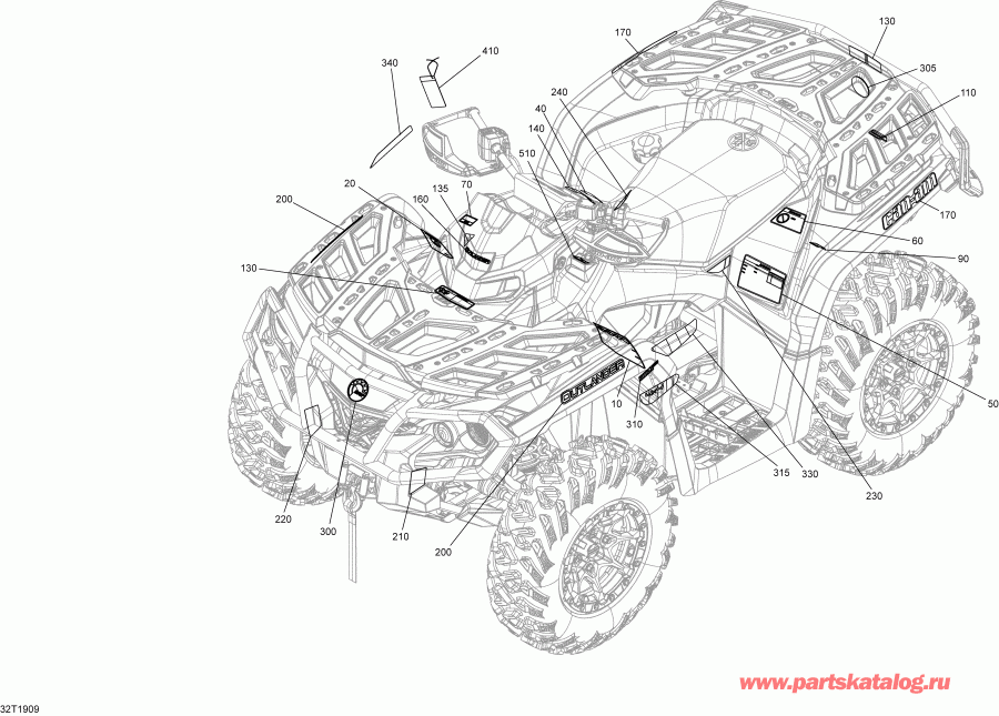   001 - Outlander 650 EFI - North America, 2019  - Decals Xt