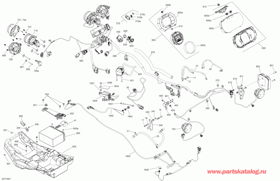  BRP 001 - Outlander 650 EFI - North America, 2019 -  Outlander 650 Efi Packages Std, Dps & Xmr Without Winch