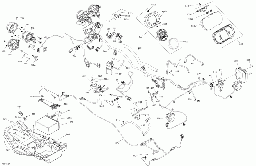 BRP 001 - Outlander 650 EFI - North America, 2019  -  Outlander 850 Efi Packages Xt, Xtp, Xmr & North Edition With Winch