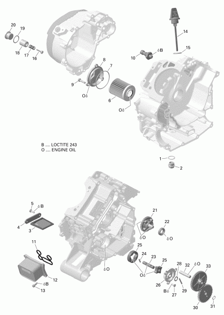   001 - Outlander 650 EFI - T3, 2019  - Engine Lubrication Version 2