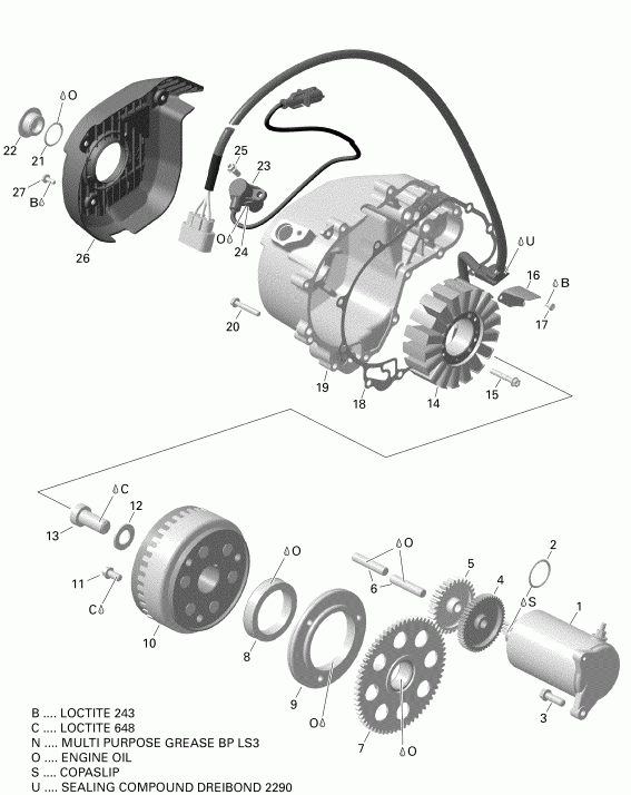  BRP 001 - Outlander 650 EFI - T3, 2019 - Magneto And Electric Starter