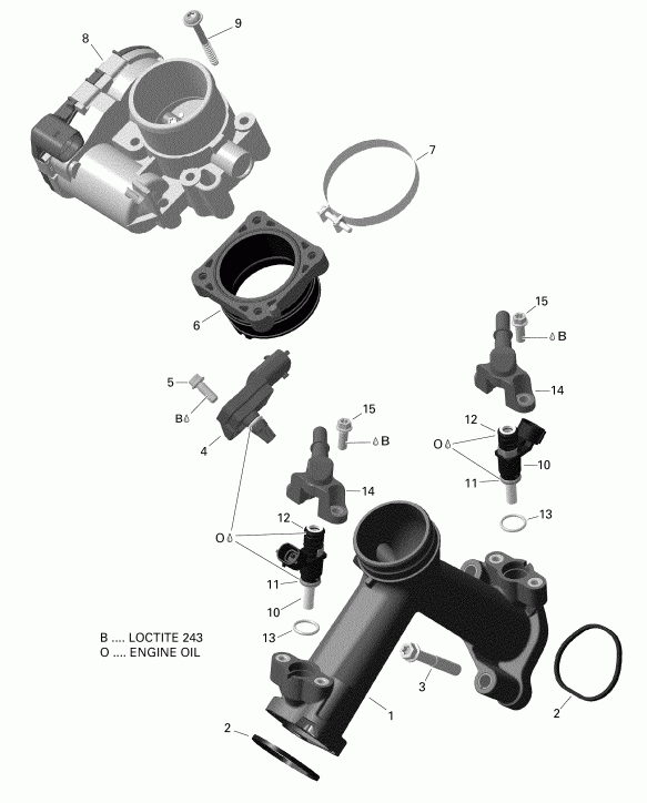 ATV BRP 001 - Outlander 6X6 - 650 EFI - International, 2019  - Air Intake Manifold And Throttle Body Version 2