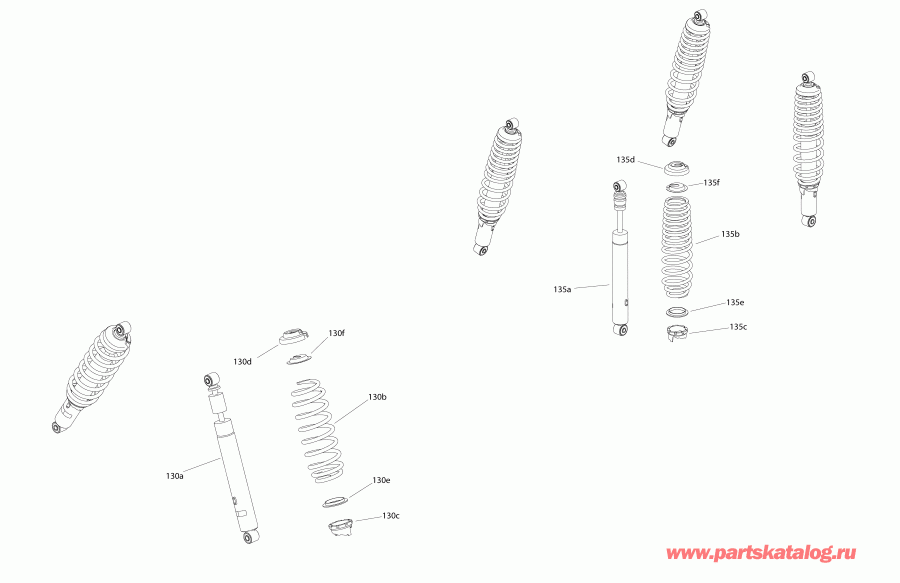  BRP 001 - Outlander 6X6 - 650 EFI - International, 2019 - Shocks Outlander 6x6