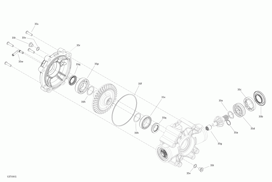ATV  001 - Outlander 6X6 - 650 EFI - International, 2019  - Rear Drive Outlander 6x6 Middle Differential