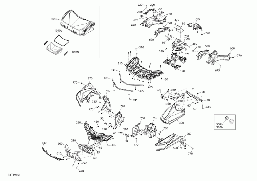 ATV BRP  001 - Outlander 6X6 - 650 EFI - International, 2019 -    Outlander 6x6 650 Efi Squadron  Front