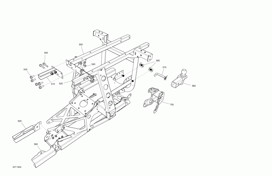   001 - Outlander 6X6 - 650 EFI - International, 2019  -  Outlander 6x6 Rear Parts 1
