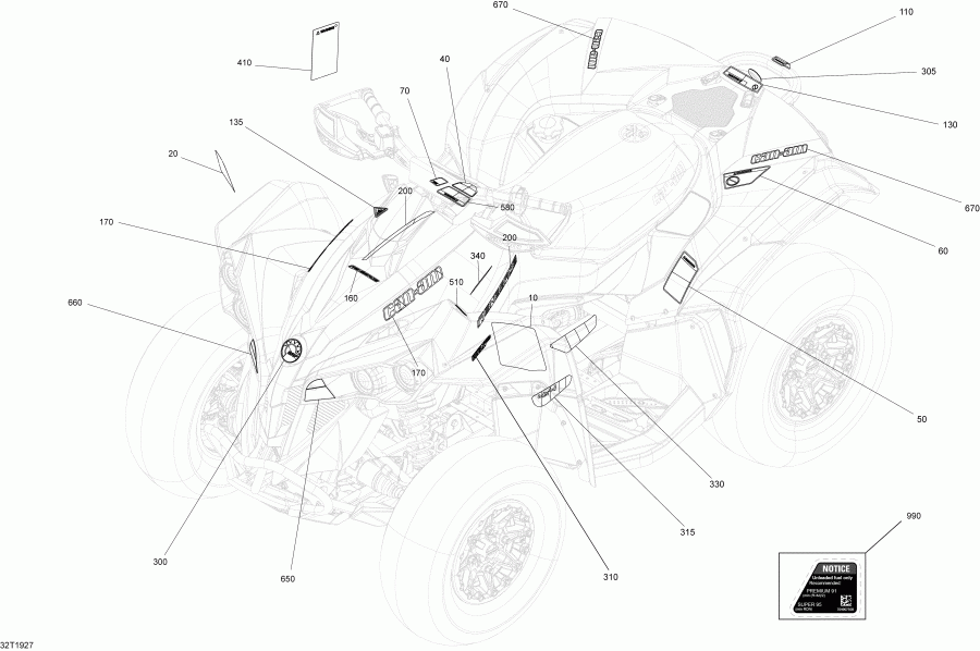 ATV  001 - Renegade 570 EFI - North America, 2019  -  Std