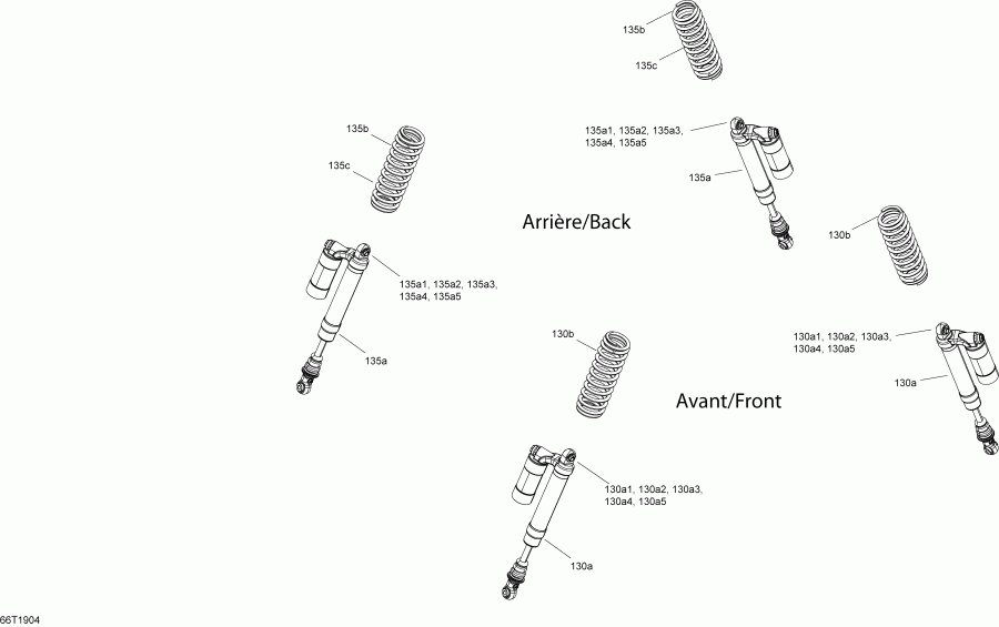 ������������  002 - Outlander 1000 EFI - T3, 2019 ������ - Shocks Xxc