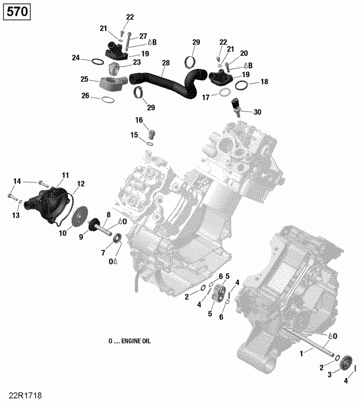  BRP - Engine Cooling 570 Efi