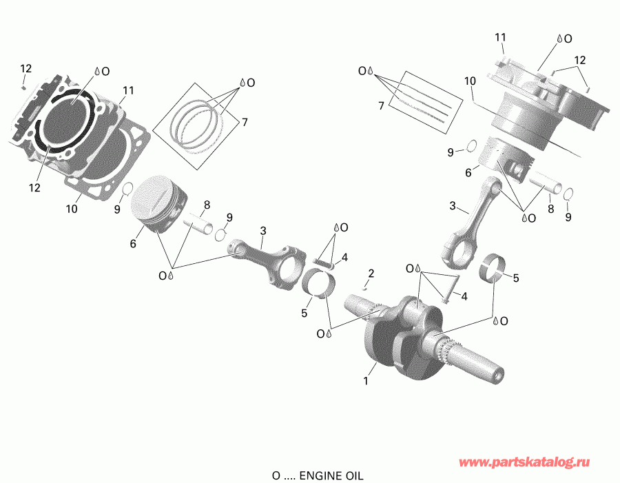  BRP 002 - Outlander 650 EFI - International - Non European Communities, 2019  - Crankshaft, Piston And Cylinder