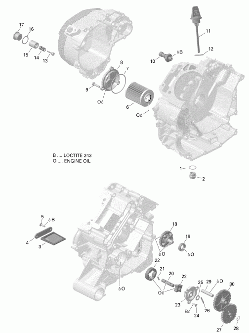    002 - Outlander 650 EFI - International - Non European Communities, 2019 - Engine Lubrication Version 1 Xt