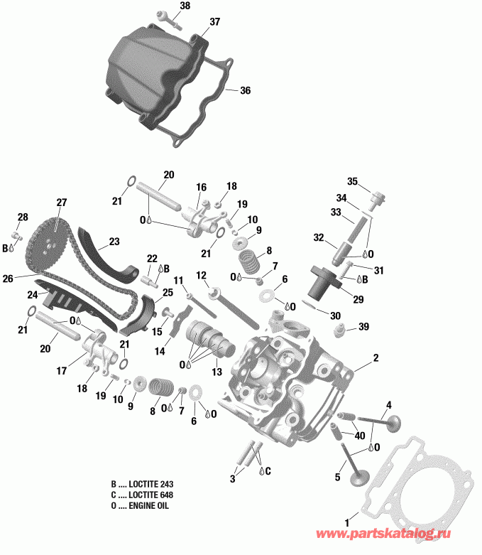   002 - Outlander 6X6 - 650 EFI - T3, 2019  - Cylinder Head, Front