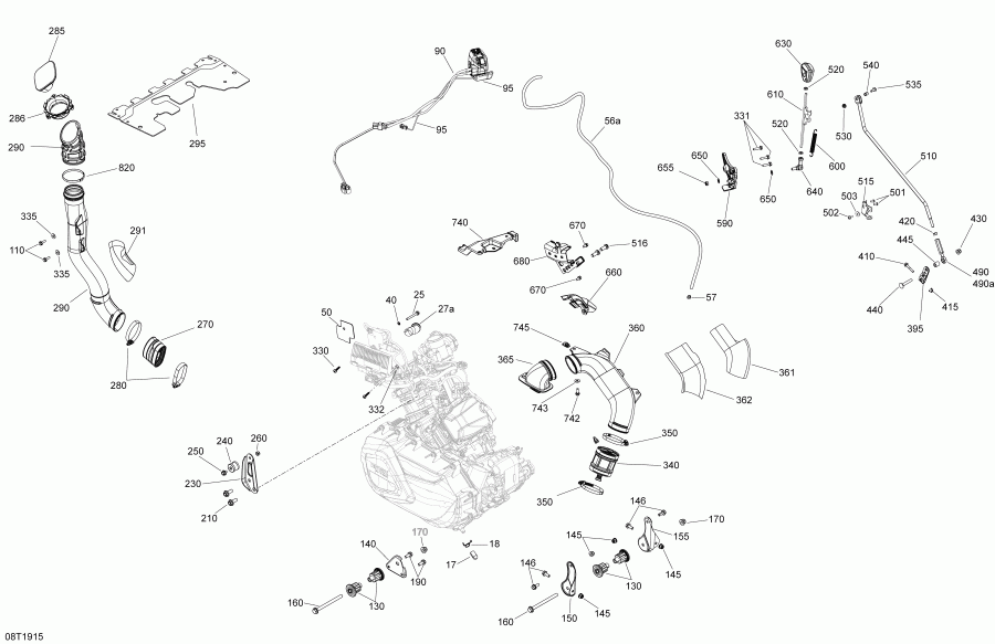 ���������� BRP 002 - Outlander 6X6 - 650 EFI - T3, 2019 ������ - Engine Outlander 6x6 650 Efi