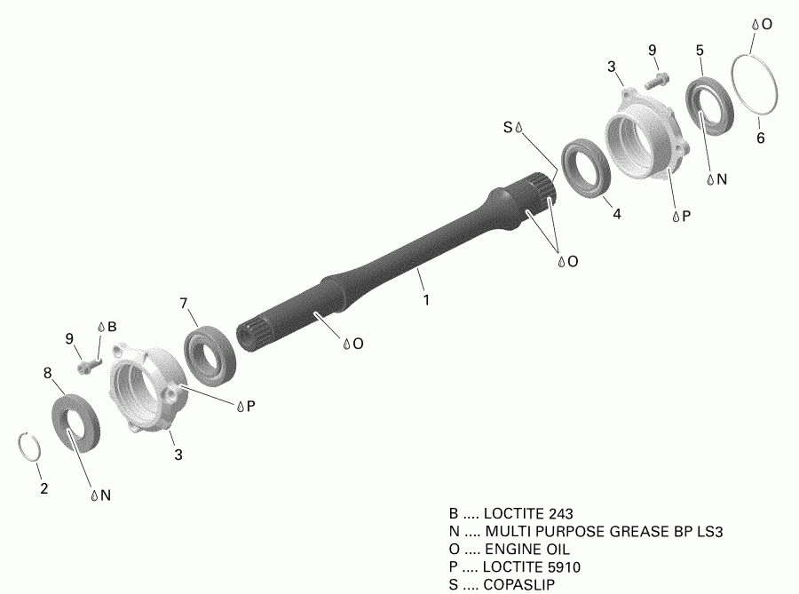 ATV Bombardier  002 - Outlander 6X6 - 650 EFI - T3, 2019 - Drive Shaft