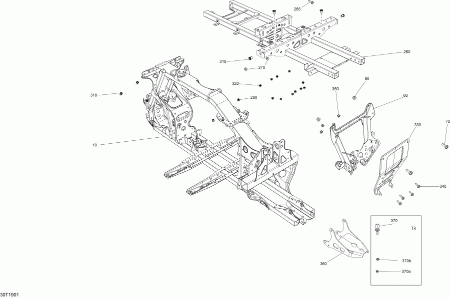  BRP 002 - Outlander 850 EFI - North America, 2019 - Frame Except Xmr