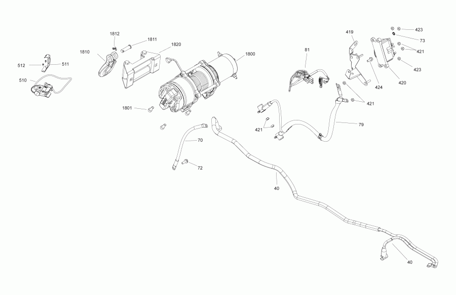  BRP 002 - Outlander 850 EFI - North America, 2019 - Electrical Winch