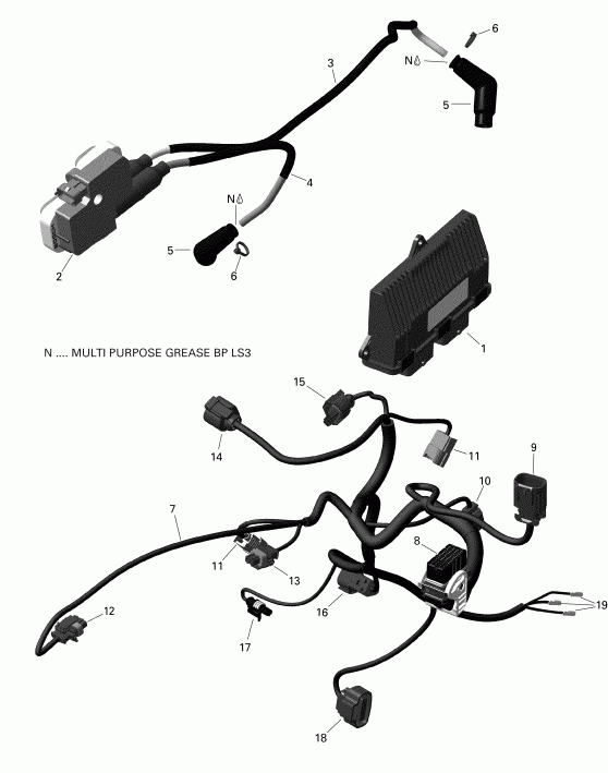  BRP 002 - Renegade 1000 EFI - T3, 2019 - Engine Harness And Electronic Module Version 3