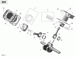 01- ,    - 850 Efi (01- Crankshaft, Piston And Cylinder - 850 Efi)