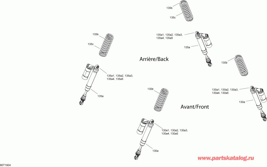 BRP 002 - Renegade 850 EFI - North America, 2019 - Shocks Xxc