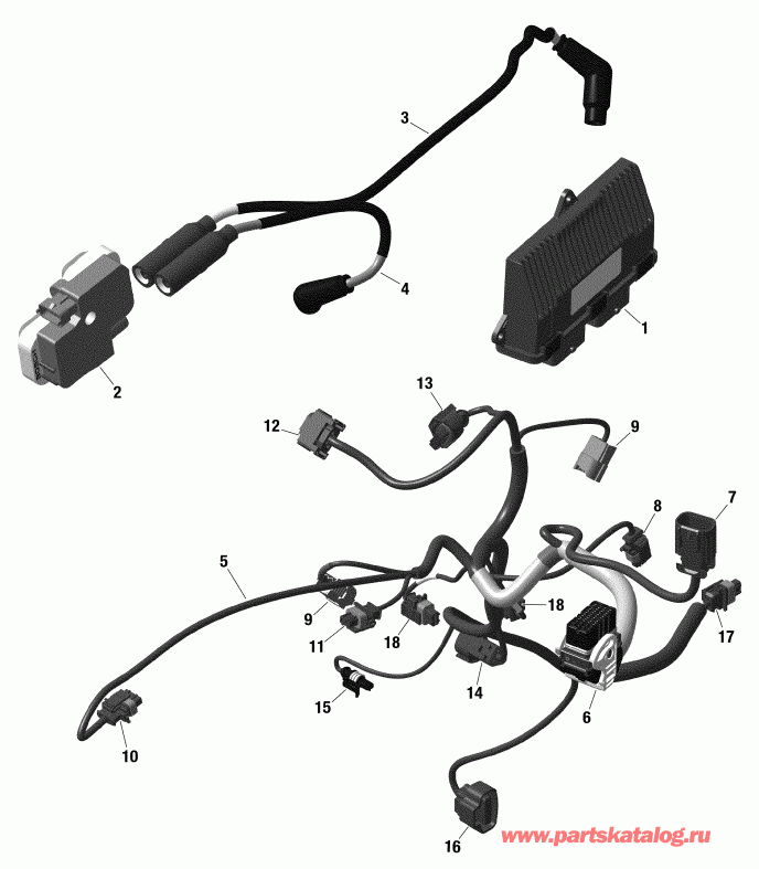    003 - Outlander 1000R EFI - International - European Communities, 2019 - Engine Harness And Electronic Module Outlander Xmr