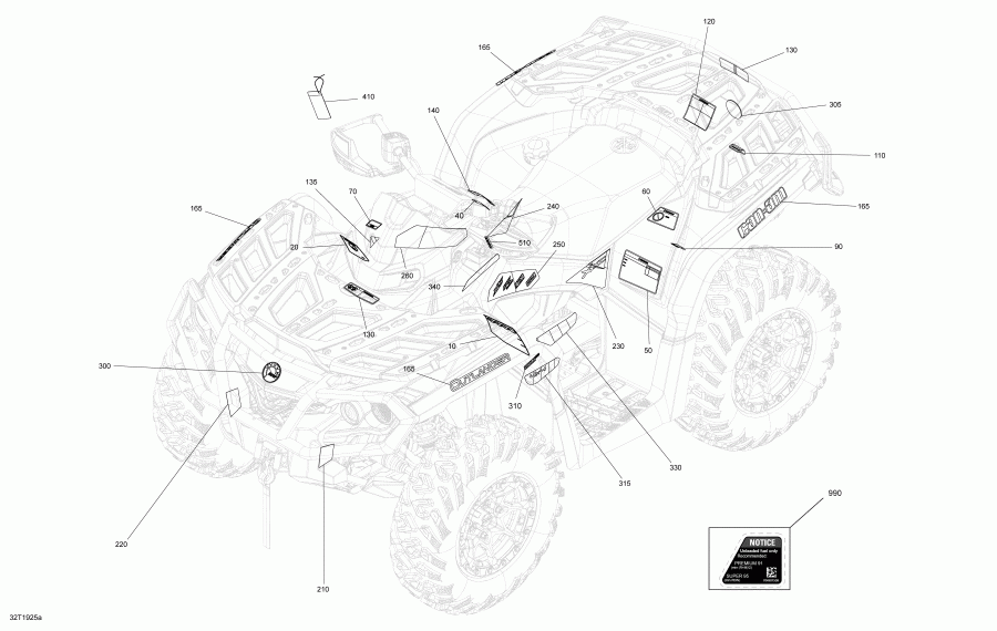 ATV BRP  003 - Outlander 1000R EFI - North America, 2019 -  Xmr
