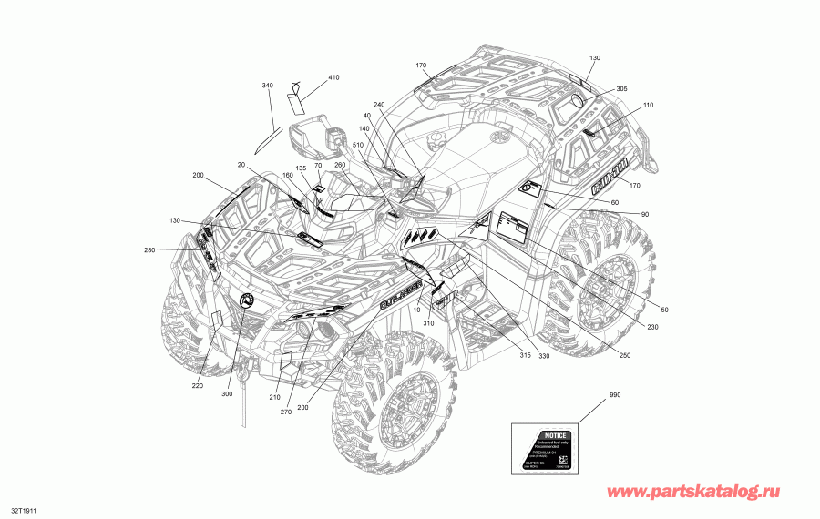   003 - Outlander 1000R EFI - North America, 2019  - Decals Xt