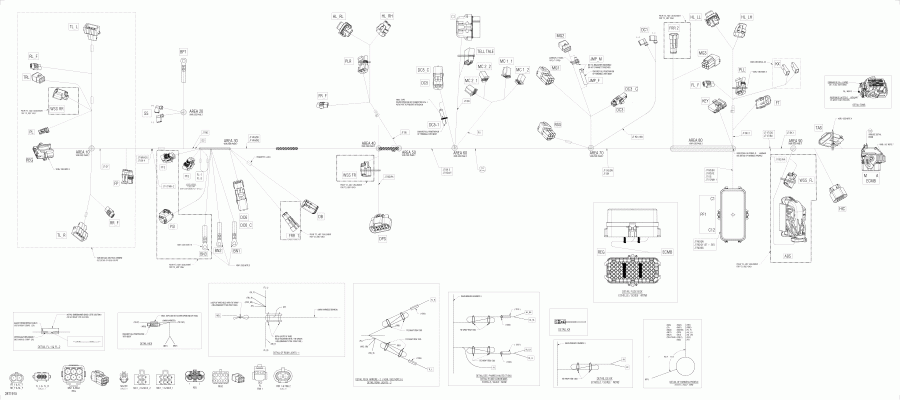 ATV Bombardier 003 - Outlander 1000R EFI - North America, 2019 - Main Harness 710006239 Xxc Xmr