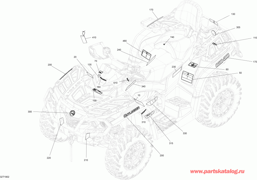  BRP 003 - Outlander 570 EFI - International - European Communities, 2019  - Decals Pro