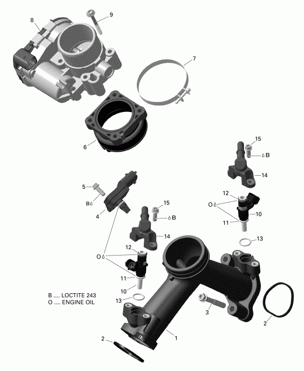 ATV  003 - Outlander 6X6 - 1000 EFI - T3, 2019 - Air Intake Manifold And Throttle Body Version 2