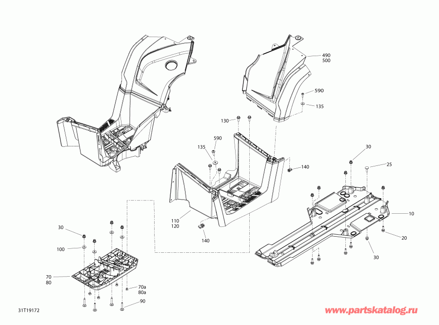  Bombardier 003 - Outlander 6X6 - 1000 EFI - T3, 2019 - Body And Accessories Outlander 6x6 1000 Efi Pure Magnesium Middle