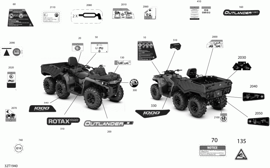 ���������� BRP 003 - Outlander 6X6 - 1000 EFI - T3, 2019 ������ - �������� Outlander 6x6 1000 Efi Pro Nordic ������