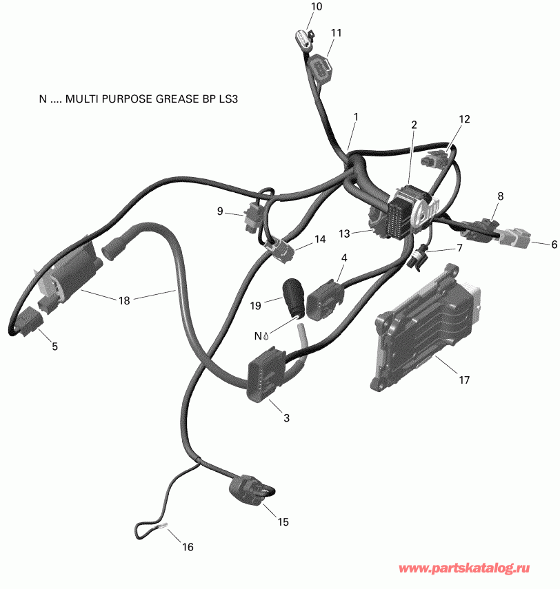 ATV Bombardier 003 - Outlander MAX 450 EFI - North America, 2019  - Engine Harness And Electronic Module 450 Efi Carb