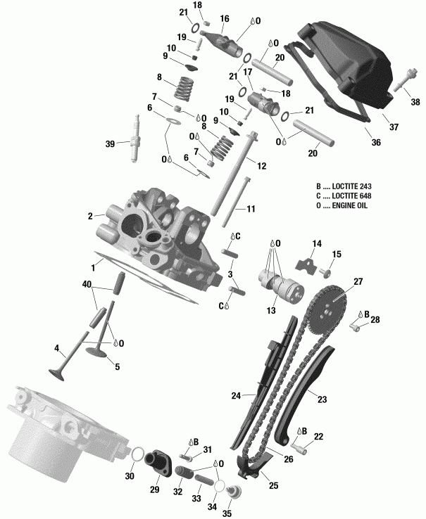  BRP 003 - Renegade 1000R EFI - International - European Communities, 2019  - Cylinder Head, Rear