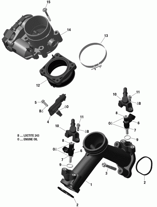   003 - Renegade 1000R EFI - International - European Communities, 2019 - Air Intake Manifold And Throttle Body
