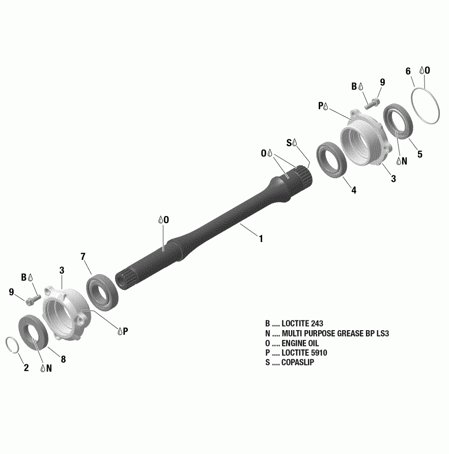  BRP 003 - Renegade 1000R EFI - International - European Communities, 2019  - Drive Shaft