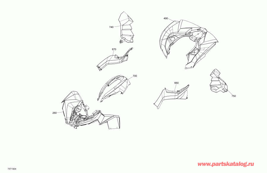 ������������  003 - Renegade 1000R EFI - International - European Communities, 2019 ������ - Fender � Central Panel Kit Renegade Package Xmr