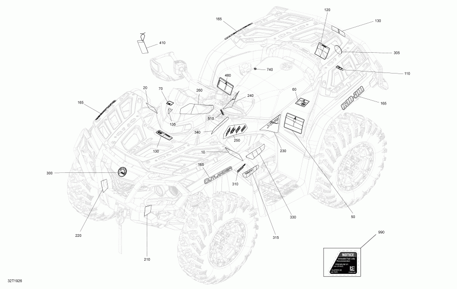  BRP 004 - Outlander 1000R EFI - International - Non European Communities, 2019 -  Xmr