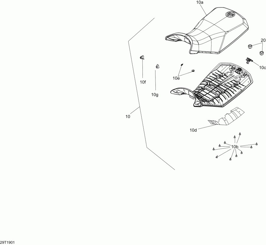    004 - Outlander 570 EFI - International - Non European Communities, 2019 - Seat