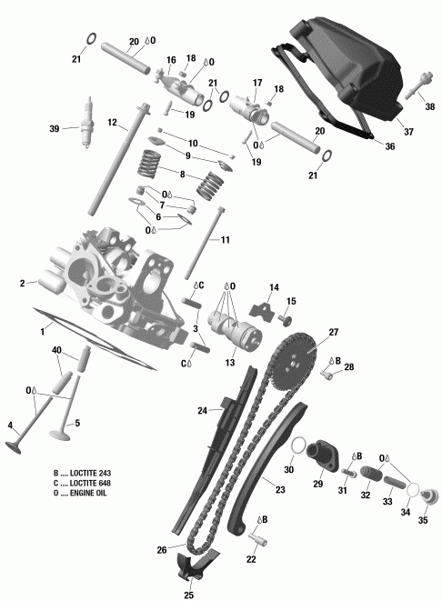  BRP 004 - Outlander MAX 1000 EFI - T3, 2019 - Cylinder Head, Rear