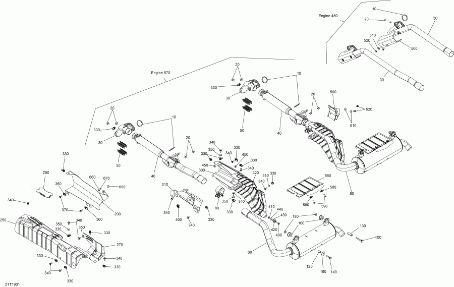   004 - Outlander MAX 570 EFI - North America, 2019  - Exhaust Outlander Max 570 Efi