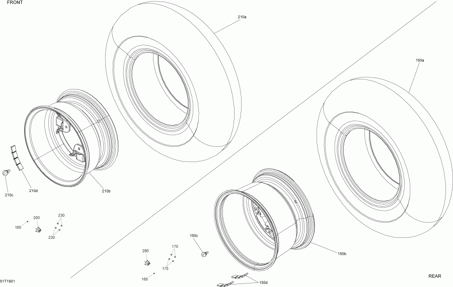 004 - Outlander MAX 570 EFI - North America, 2019  - Wheels Outlander Xt