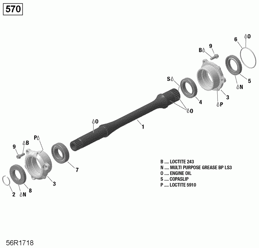 Bombardier  004 - Outlander MAX 570 EFI - North America, 2019 - Drive Shaft 570 Efi