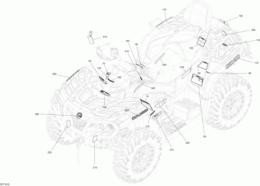 ATV BRP  004 - Outlander MAX 650 EFI - North America, 2019 - Decals North Edition