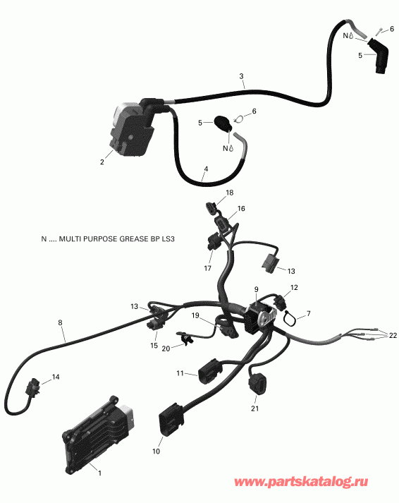  BRP 004 - Outlander MAX 650 EFI - North America, 2019  - Engine Harness And Electronic Module V1 Except North Edition